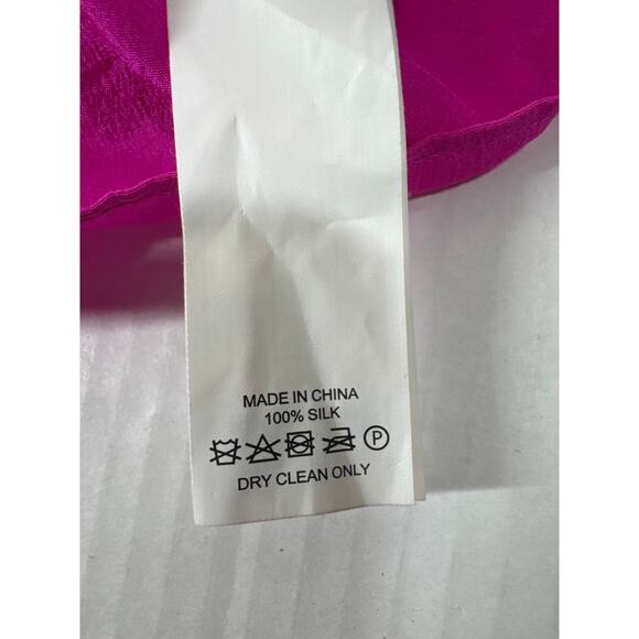 Kate Spade Crepe Ruffle Pink Fuchsia Womens Career Casual Top Size Medium - Picture 4 of 6